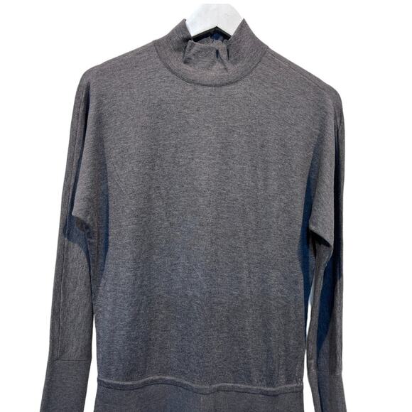 White House Black Market Womens Gray Mock Neck Fine Knit Sweater Dress Small - Picture 4 of 12